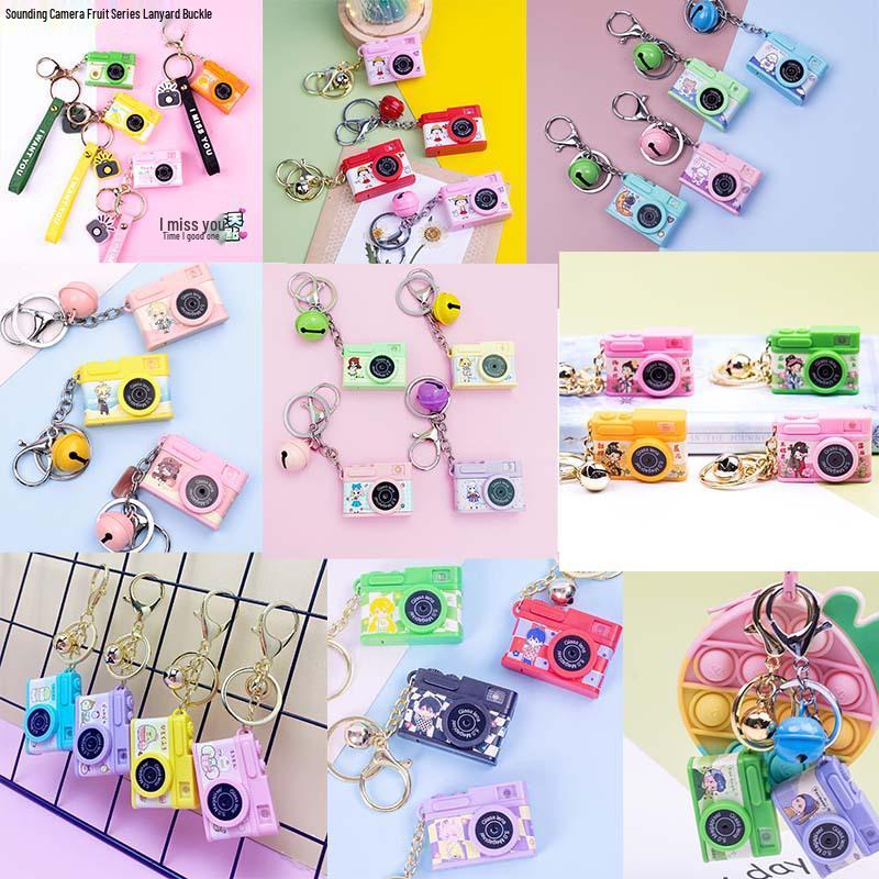 Светящийся мини-камера Брелок для ключей автомобиля: Подвеска-щенок в ретро-стиле с звуком Camera Only