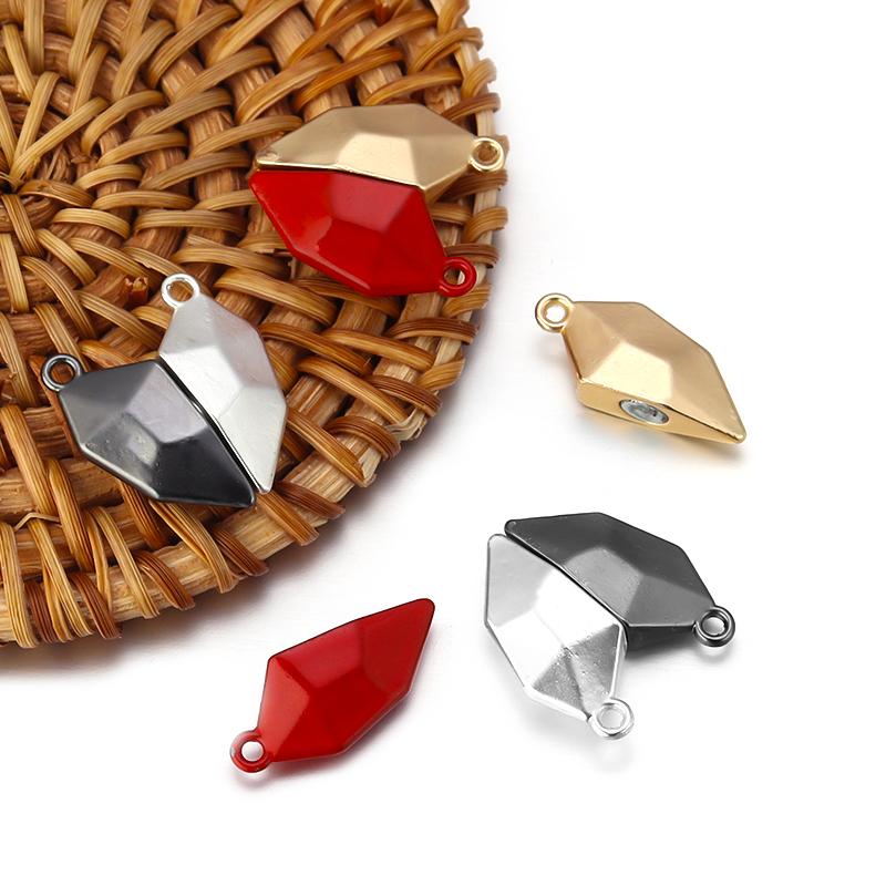 3pairs 18mm Alloy Heart-Shaped Stereoscopic Magnetic Clasps For DIY Necklace Jewelry Making Accessories