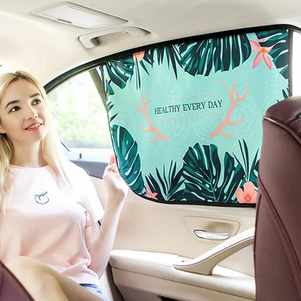 Car Magnetic Curtain In The Car Window Sunshade Cover Cartoon Universal Side Window Sunshade UV Protection For Kid Baby Children