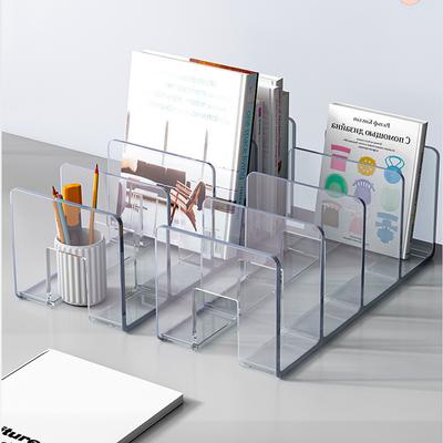 Kristallklares Acryl Buchstützen Elegantes Robuste Schreibtisch-Organisation für Studenten & Büro Hält Bücher & Dokumente Fest
