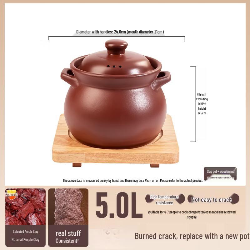 Chu Yi Qi Purple Clay Stew Pot for Open Flame