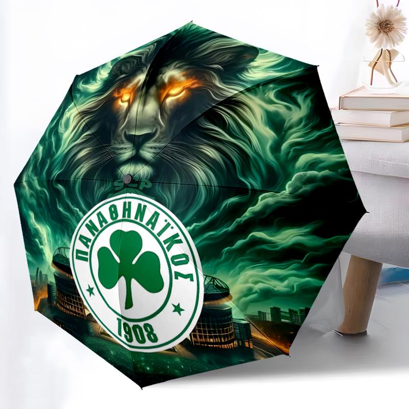 Printed Panathinaikos FCPrinted Folding Umbrella,Outdoor,Leisure,And Travel Umbrella,Durable Umbrella Fabric,Birthday And Holiday Gift