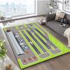 Kids Realistic Airport Runway Play Rug Non Slip Soft Educational Interactive Carpet for Children Bedroom Playroom and Game Area