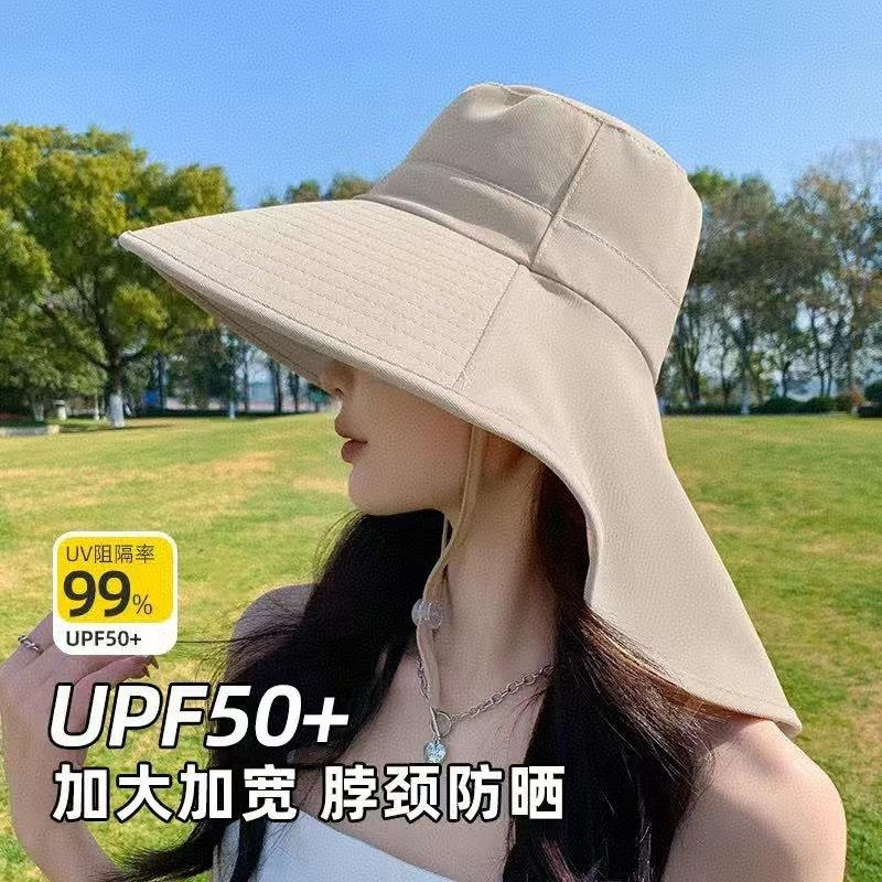 Summer shawl sun hat outdoor UV protection large brim bucket hat sun hat neck protection breathable sun protection hat