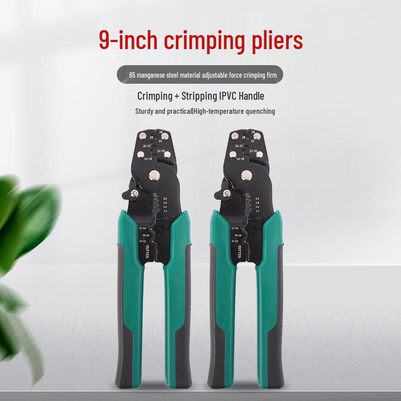 Electrician Crimping & Stripping Tool with Scissors for Wire, Cable, and Terminals