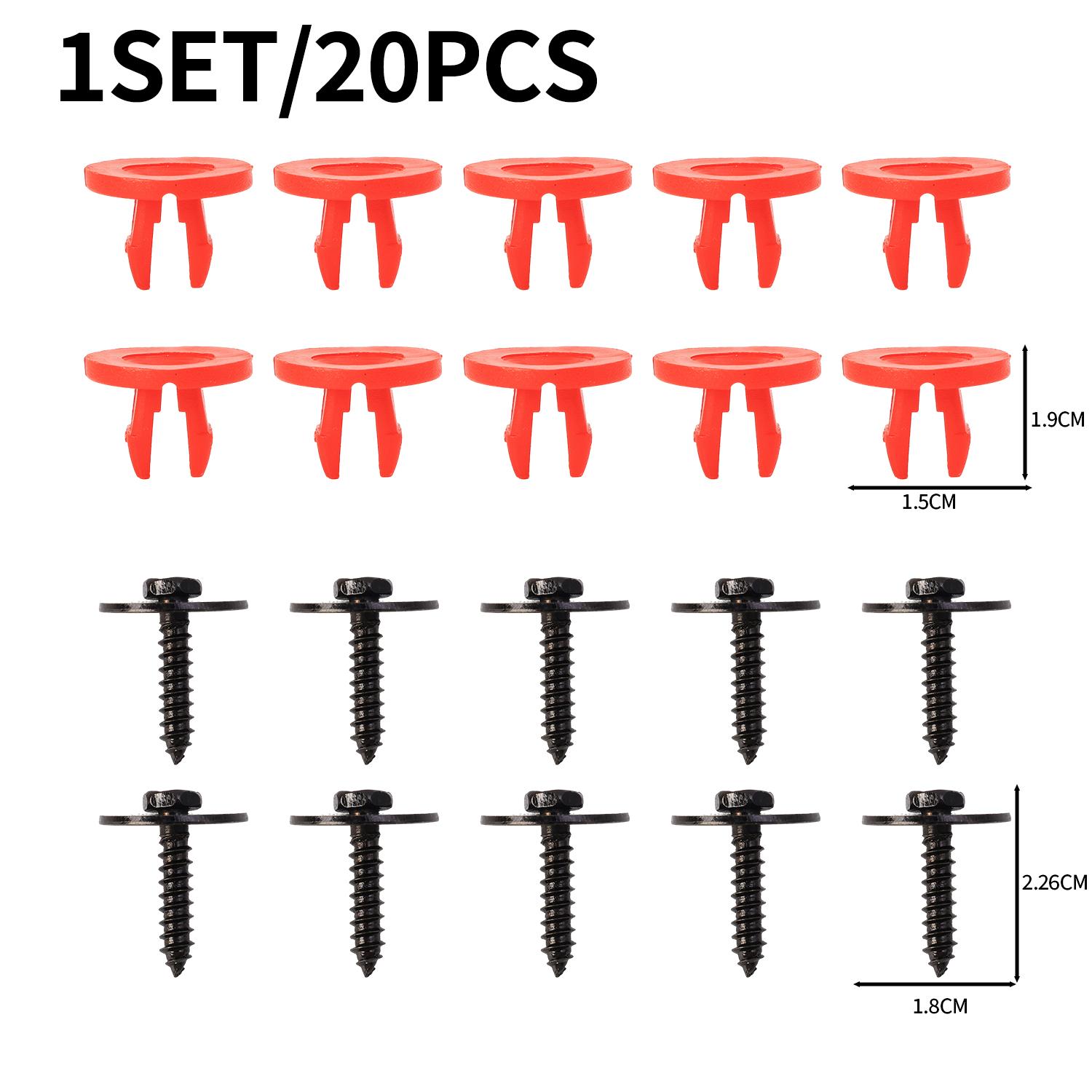 20pcs Car Engine Lower Protective Cover Clip Lower Shielding Cover Screws Set for Ford Bottom Cover Shield Guard Car Accessories