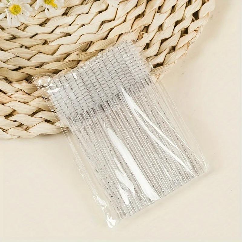 [Multifunctional Beauty Brush] 50pcs/pack Multifunctional Dual-Purpose Spiral Brush | Eyelash Comb, Eyebrow Comb, Makeup Brush