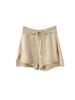 Women's Korean Style Knit Shorts with Drawstring and Wide-Leg Design - Spring 2026, Age-Defying, Solid Color, Leg-Lengthening.