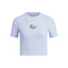 Originals X Monkey Kingdom Colaboración Camiseta Corta Logo de Dibujos Animados Camiseta Deportiva de Manga Corta Tops para Mujer Rosa Claro Azul IP1775