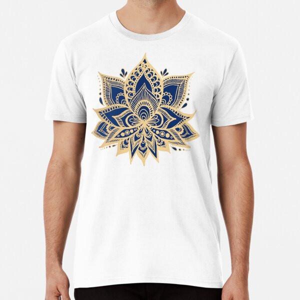 

Gold and Blue Lotus Flower Mandala S to 5XL Made in the AU/USA T-Shirt M