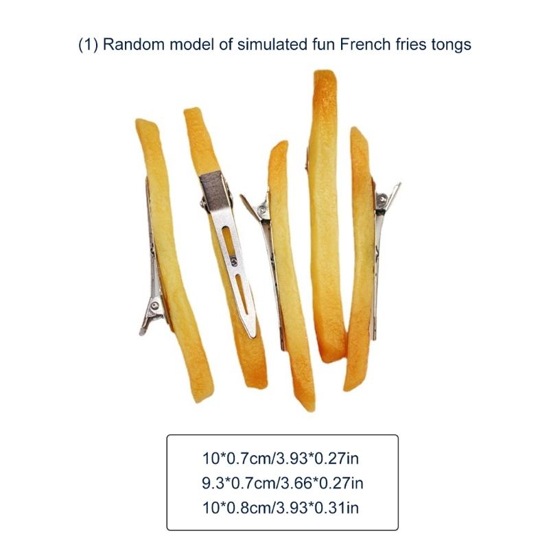 Haarspelden in Voedselvorm Franse Frietjes Haarklem Antislip Haarspelden Sectioneerklemmen Voor Dagelijks Gebruik Cosplay En Themafeest