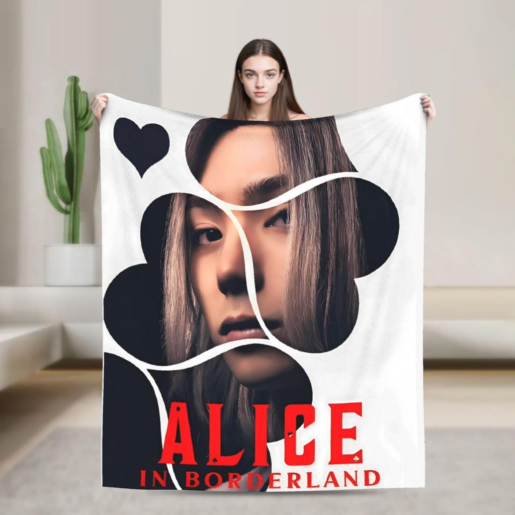 Soft Warm Blanket Travel Office Nijiro Murakami Alice In Borderland 3 Throw Blanket Flannel Bedspread For Bedroom Sofa Bed Cover