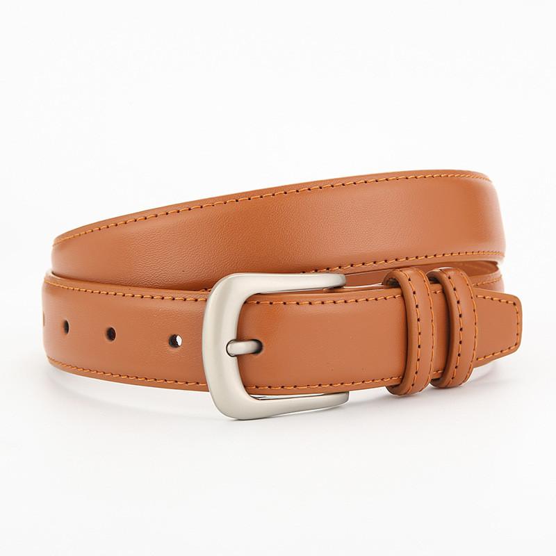 Vintage Leather Belt For Women And Men With Metal Pin Buckle And Twolayer Cowhide For Casual Dress