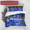 3pcs Duvet Cover Set (1*Duvet Cover + 2*Pillowcase, Without Core), Custom Name Huggy Wuggy Pattern Bedding Set, Home Bedroom Decor Gift