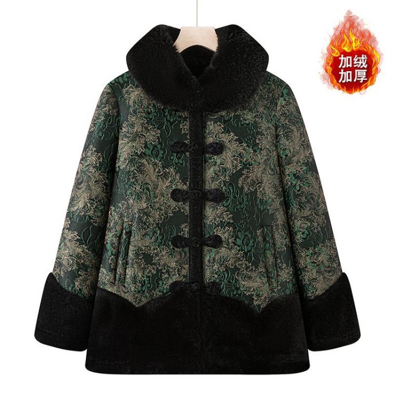 Women's winter clothing thickened old lady fleece jacket old warm clothes