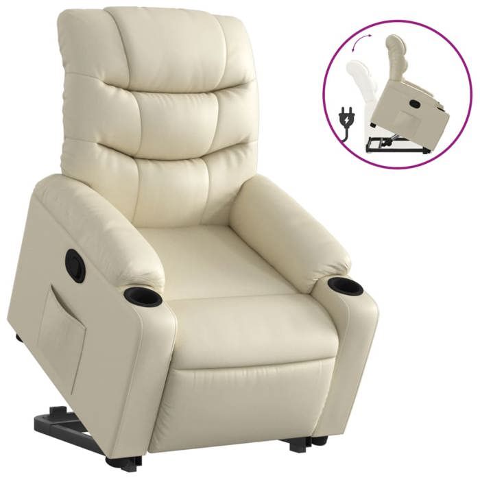 VidaXL Recliner, Relaxation Chair with Backrest, Seat with Armrests, Living Room TV Chair, Modern, Cream 3206600