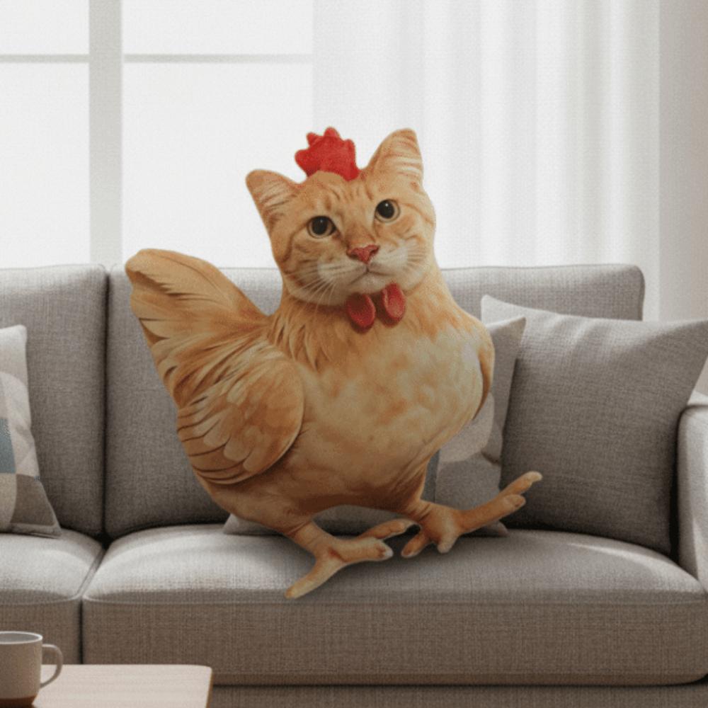 PP Cotton Filled Rooster Cat Plush Toys Realistic Looking Rooster Hen Plush Pendant Birthday Gift