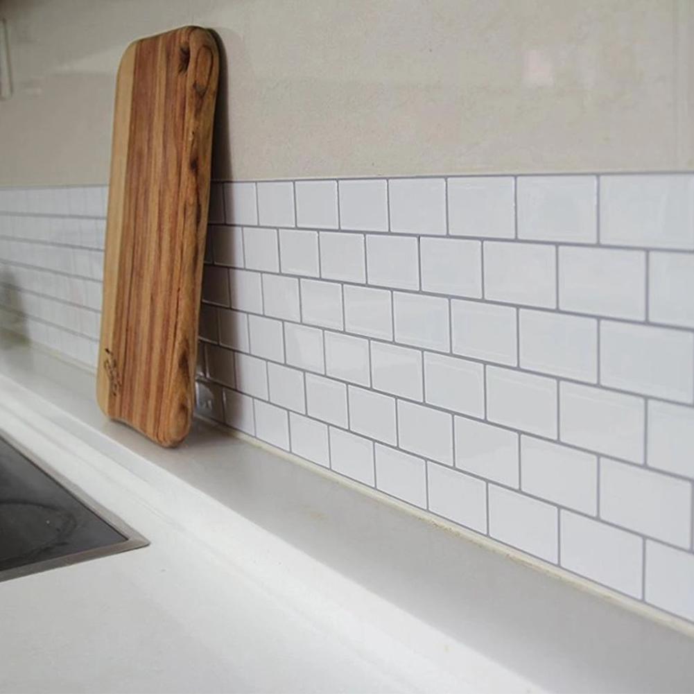 3D Tile Brick Mosaic Wallpaper Safety Odor-free Sticker Self Adhesive Kitchen Bathroom Decor Peel And Stick Tile For Kitchen