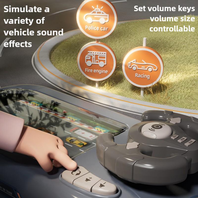 Neues Rennabenteuer Kinderpuzzle Brettspiel Simulations-Autofahrspielkonsole Lenkrad Spielzeug