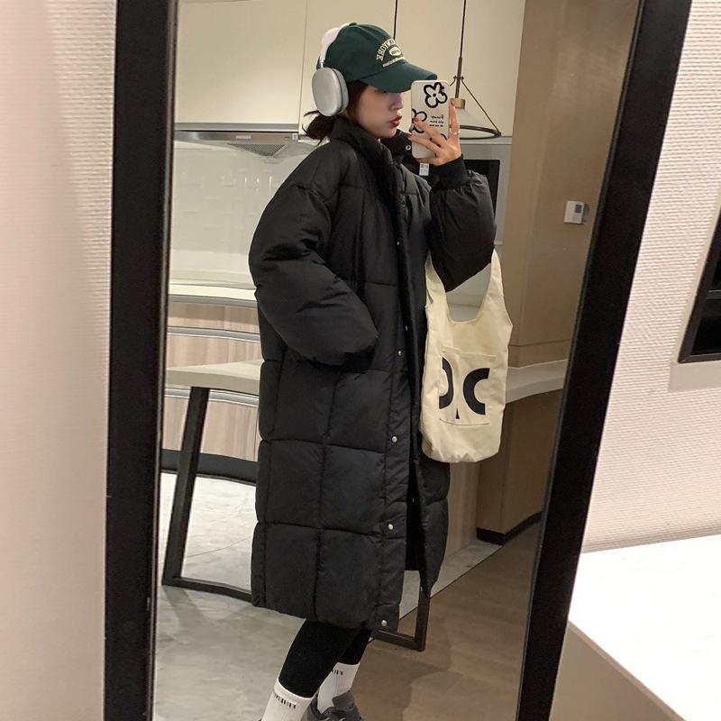 

Пуховик женский средней длины до колена зимний новый корейский стиль свободный хлопковый жакет утолщенный жакет-булочка XL