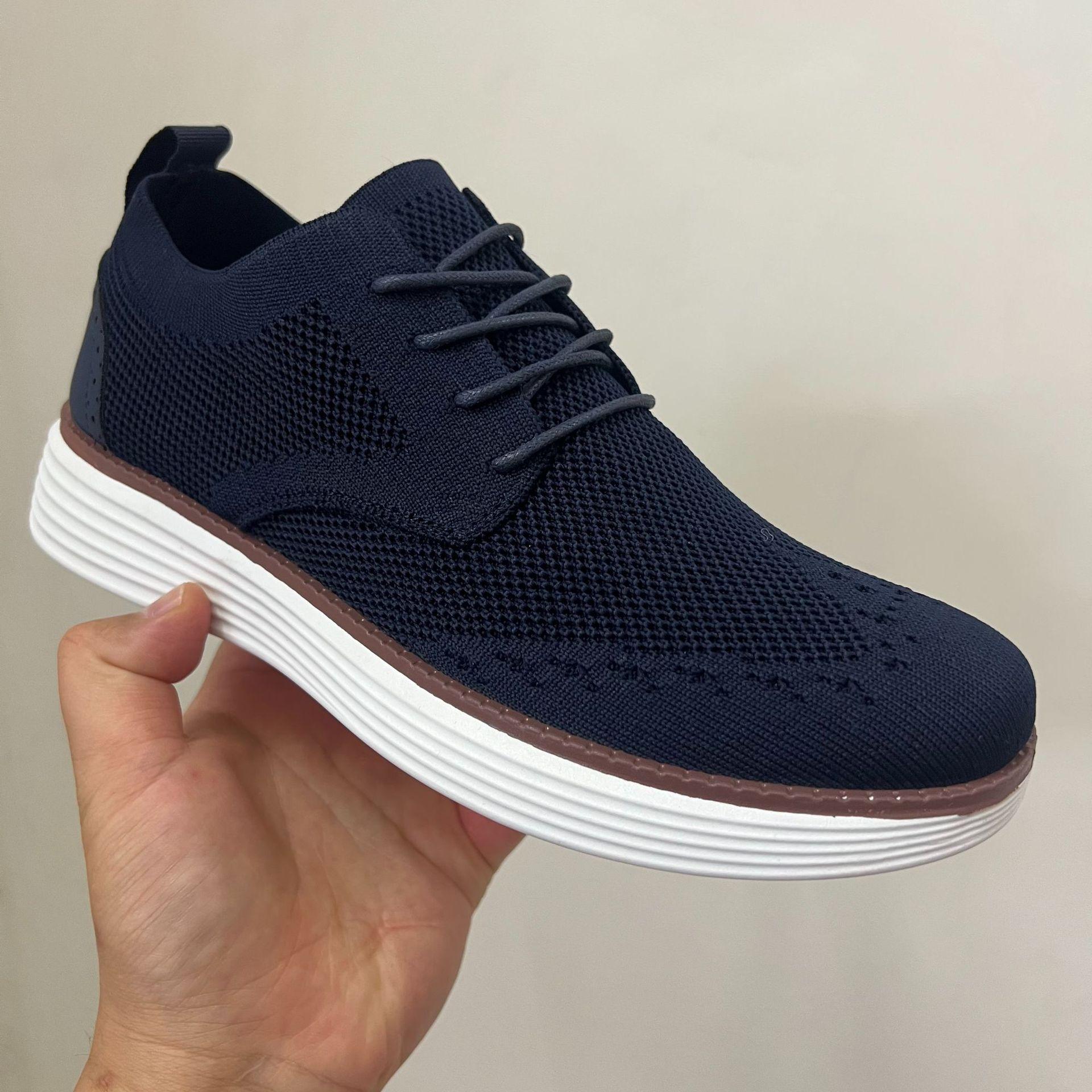 

Fashion Fashion Lightweight Men Knitted Casual Shoes Spring Autumn Breathable Tennis Sneakers Outdoor Comfortable Soft-sole Hiking Shoes 48