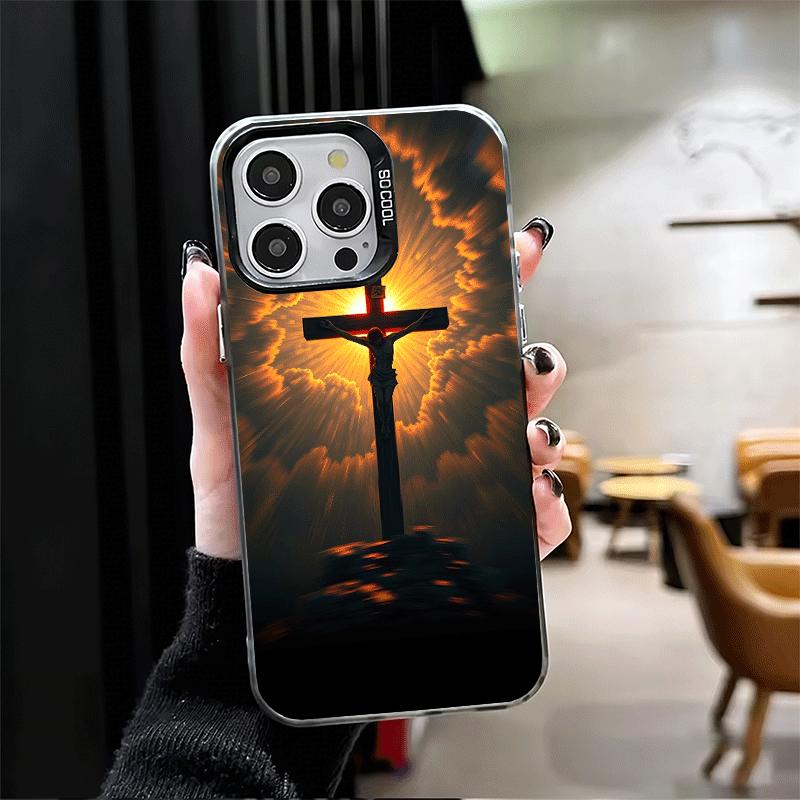 

God Jesus Pray Cross Bible Shockproof Phone Case for iPhone 17 Air 16 16E 15 Pro Max 14 Plus 13 Mini 12 Back Cover Anti Fall Fun iPhone 13