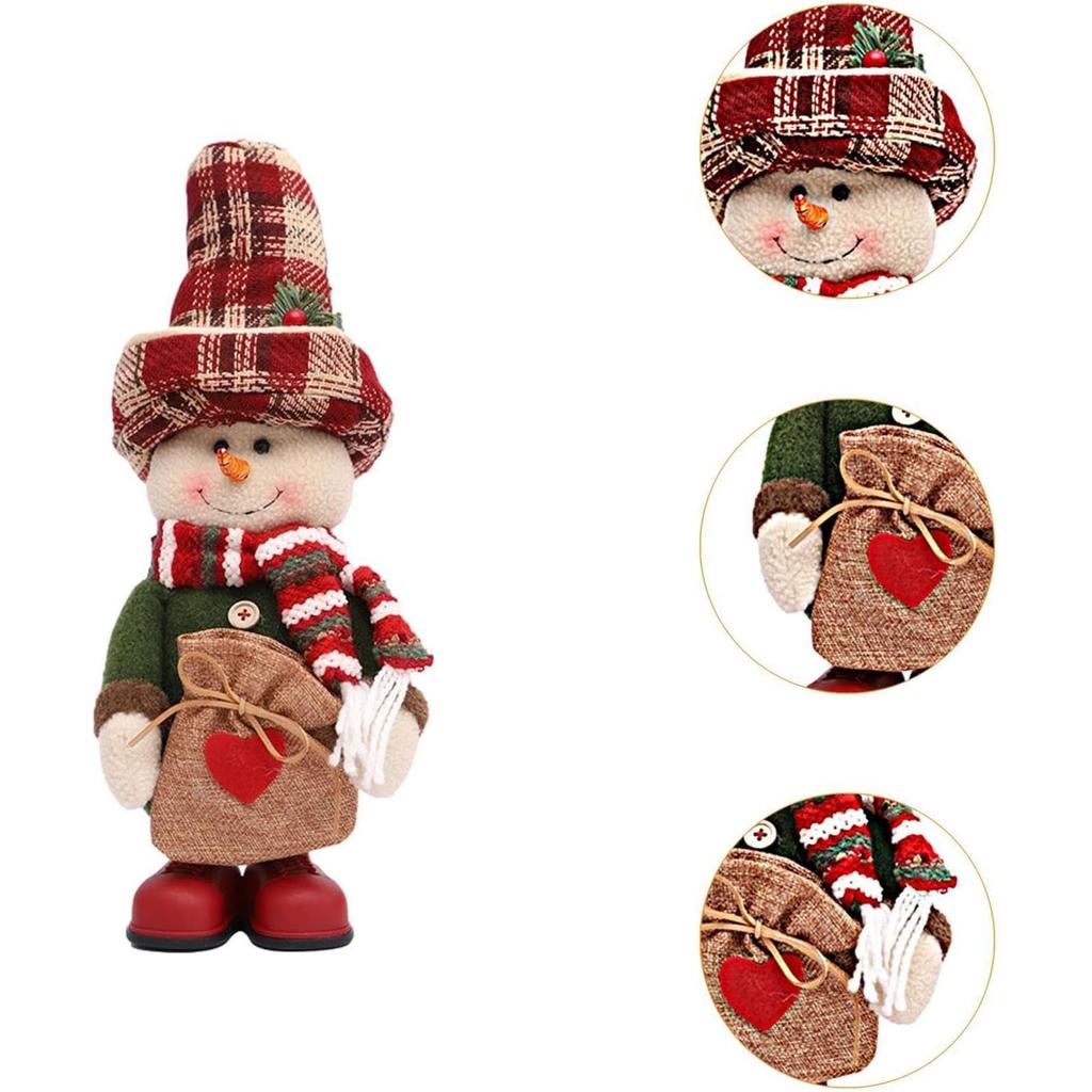 Plush Doll Stuffed Christmas Figurine Ornament Cute Kids Adults Versatile Home Decoration Festival Toy For  Decor, Snowman
