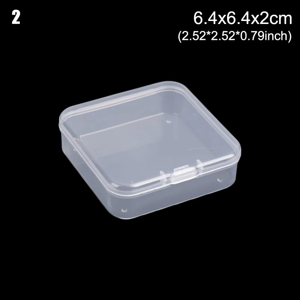 Square Round Plastic Transparent Storage Box Small Items Sundries Organizer Case Jewelry Beads Container Box Tools Accessories