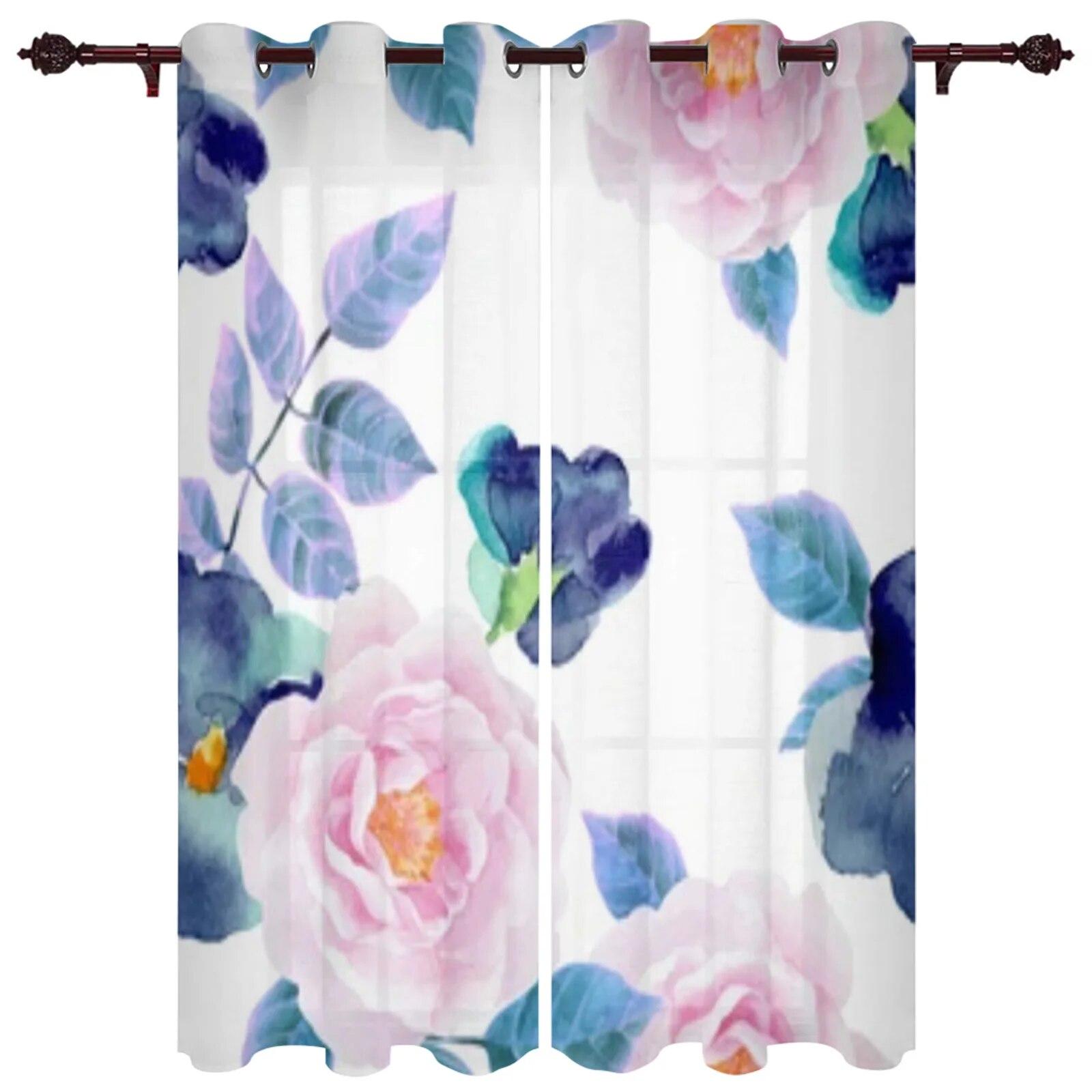 

Акварельные розы, оконные шторы для детской комнаты, домашние жалюзи, шторы для гостиной, спальни, оконные шторы