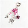 Handmade Beaded Keychain Pearl Heart Beaded Star Pendant Keychain DIY Charm Keychain  For Backpack