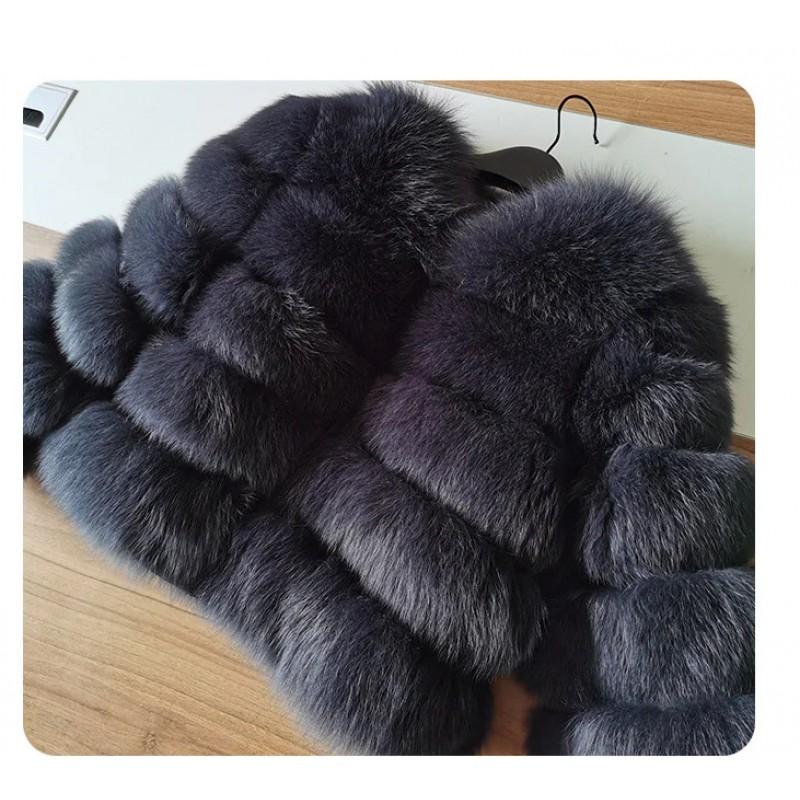 Womens Short Faux Fur Coat Round
