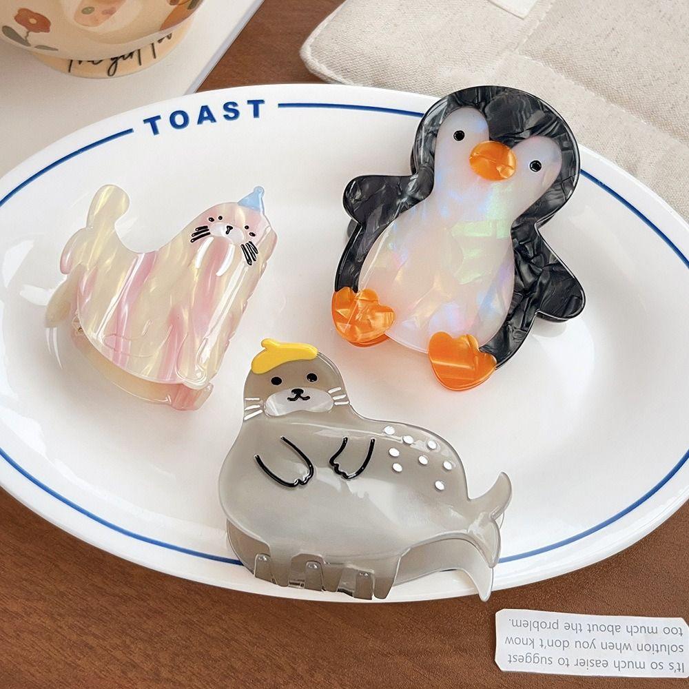 Geometry Ocean Animal Shark Clip Sea Lion Creative Hair Claw Fashion Seal Acetate Hair Clip  Travel
