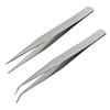 ANEX ATW-S3 Stainless Steel Tweezers, AA Type, 125mm, Set of 2 (Straight Tip/Bent Tip)