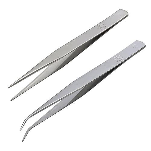 

ANEX ATW-S3 Stainless Steel Tweezers, AA Type, 125mm, Set of 2 (Straight Tip/Bent Tip)