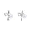 100% Love S925 Sterling Silver Stud Earrings: Niche Design with Shell Pearl & Zirconia.