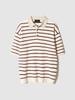 Pokeopeiseu Cable Rugby Half Sleeve Knit Red Stripe