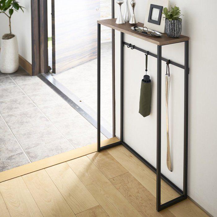 YAMAZAKI - Console D'entrée Métal Et Bois - L60 Cm - Noir