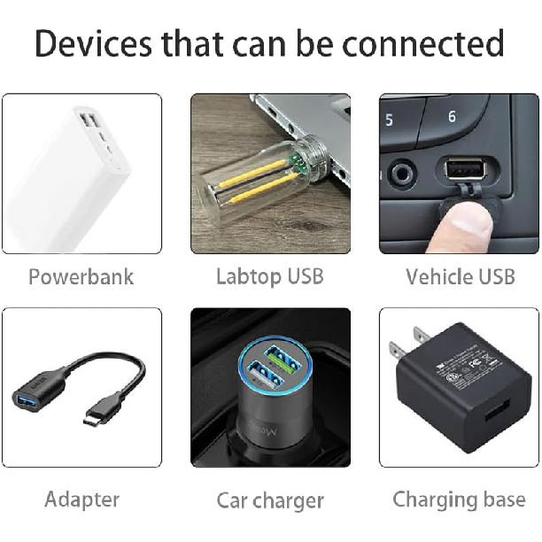 Lights by Night, Mini LED Bulb Lamp, Plug-in, Warm White, Ideal for Bedroom, Nursery, Car USB Atmosphere Light, Multi-Color (Red)