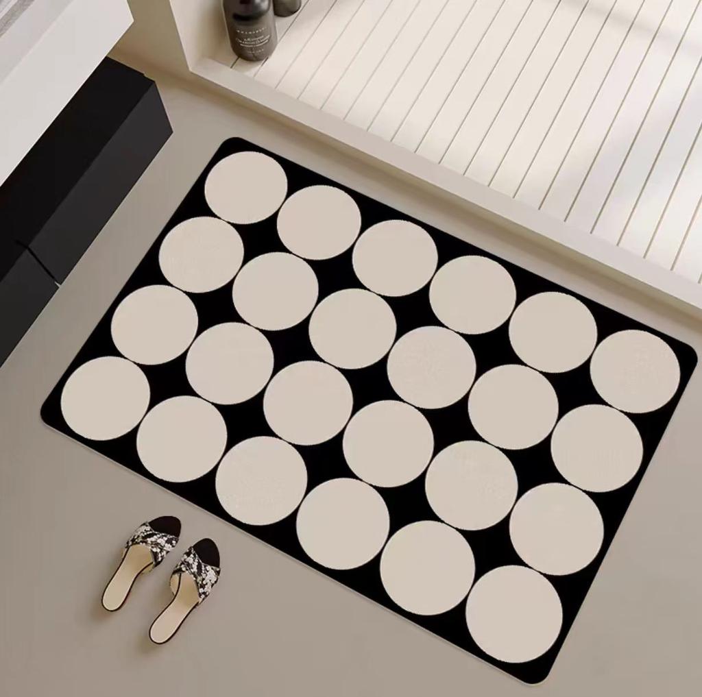 Modern minimalist bathroom floor mat, diatomaceous earth bathroom quick drying door mat, toilet absorbent anti slip foot mat