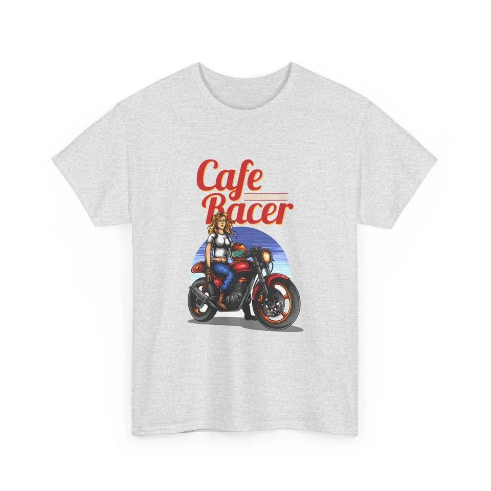 

Футболка Cafe Racer | Ретро-иллюстрация райдера, Хлопковая футболка высокого качества S