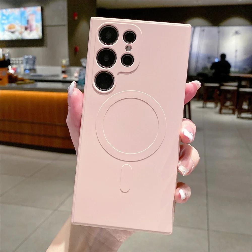 Liquid Silicone Original Magnetic Case for Samsung S25 S24 Ultra S23 FE S22 S21 Plus A16 A36 A56 A06 A15 A35 A55 Phone Cover