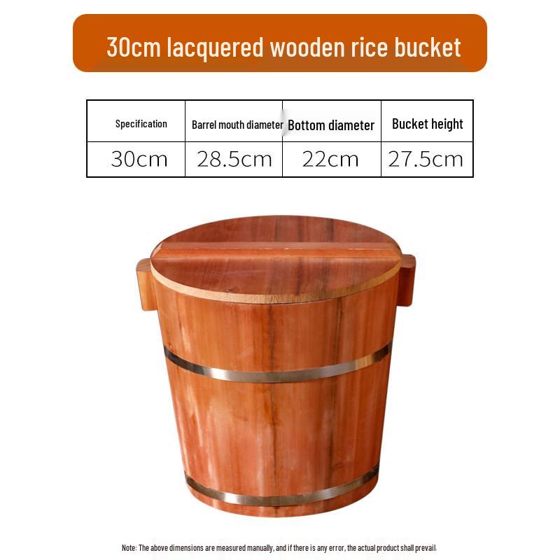 Dí Ruì Ēn Wooden Rice Steamer Bucket with Lid
