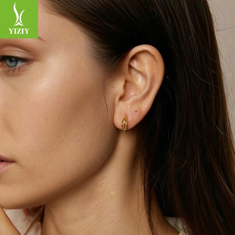 Autumn Hollow Leaf Ear Buckle Women, Simple Niche High-End S925 Sterling Silver Earrings
