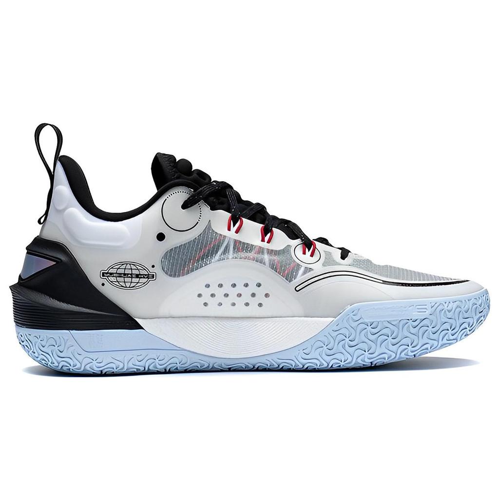 Li Ning YuShuai 16 V2 Demping Slipvast Slijtvast Lage top Basketbalschoenen Heren Wit Zwart ABAT003-1
