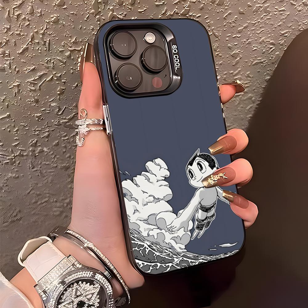 Japanese Anim Astro Boy Phone Case For IPhone17 Air 16 15 14 Plus 13 12 11 Pro XS Max Silver Black Bumper Case iPhone 13