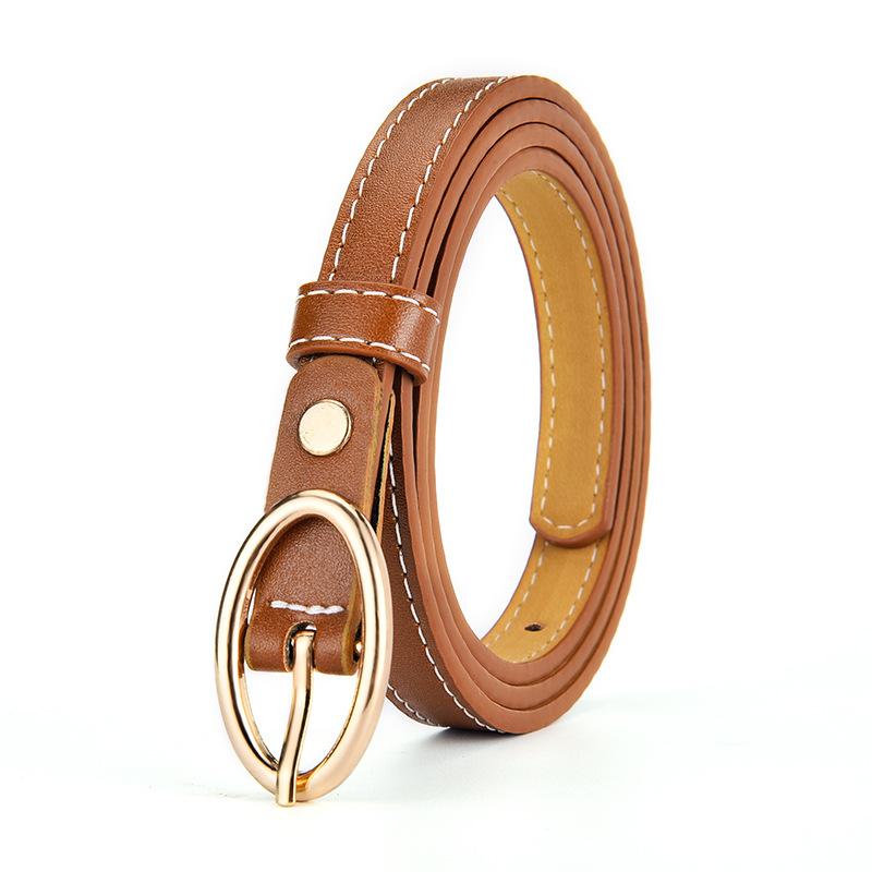 Thin Belt Women'S Design Sense Decorative Oval Pin Buckle Retro Thin Jeans Small Belt