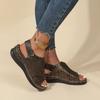 New new color after Velcro fish mouth sandals large size thick-soled wedge heel open-toed sandals women