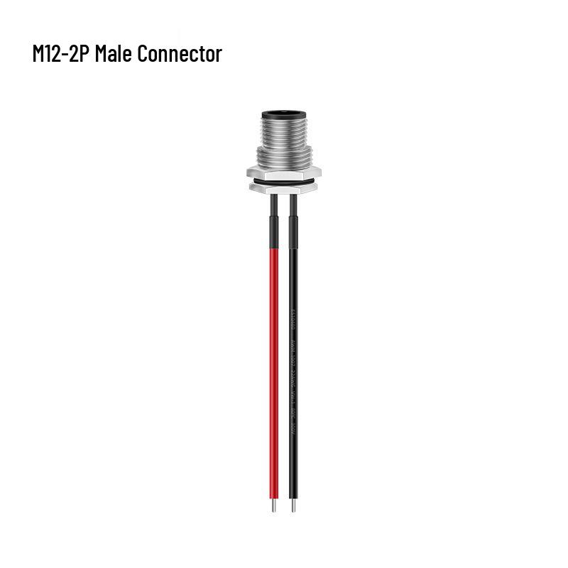 

M12 Waterproof Aviation Plug Cable: 2P-6P Multi-Core Sensor Connection with Flange Mount M/F Connector.