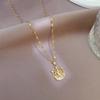 Titanium Steel Light Luxury Full Diamond Micro-Inlaid Zircon Luxury Love Crown Necklace Copper Electroplated Real Gold Pendant
