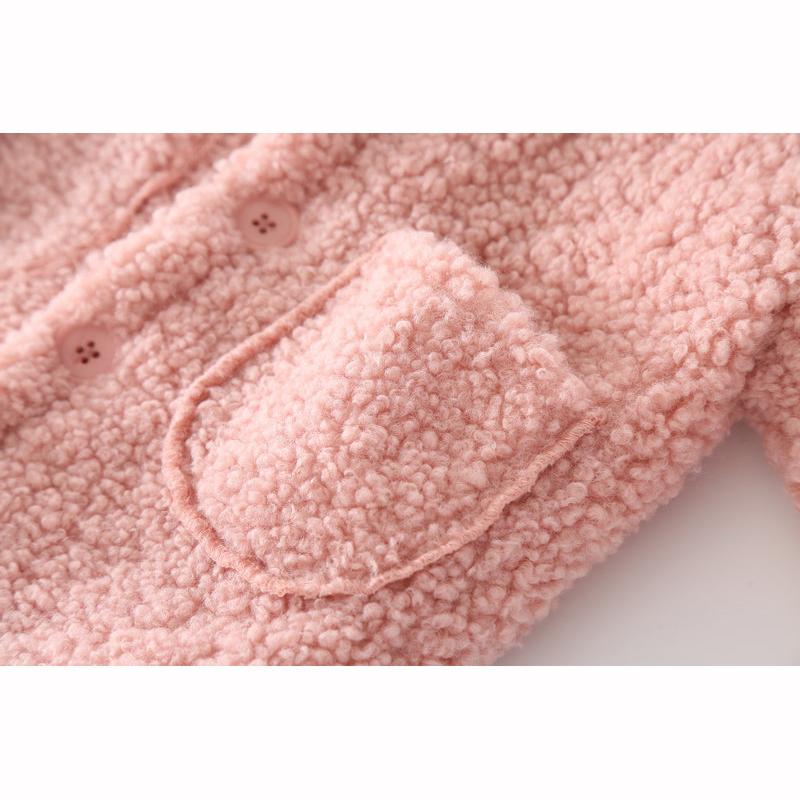 Plush Girls Coat Autumn Winter Lambswool Kids Jacket Fashion Princess Christmas Outerwear Children Clothing